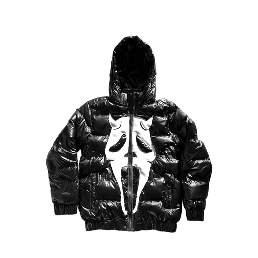 White scream shinny puffer coat