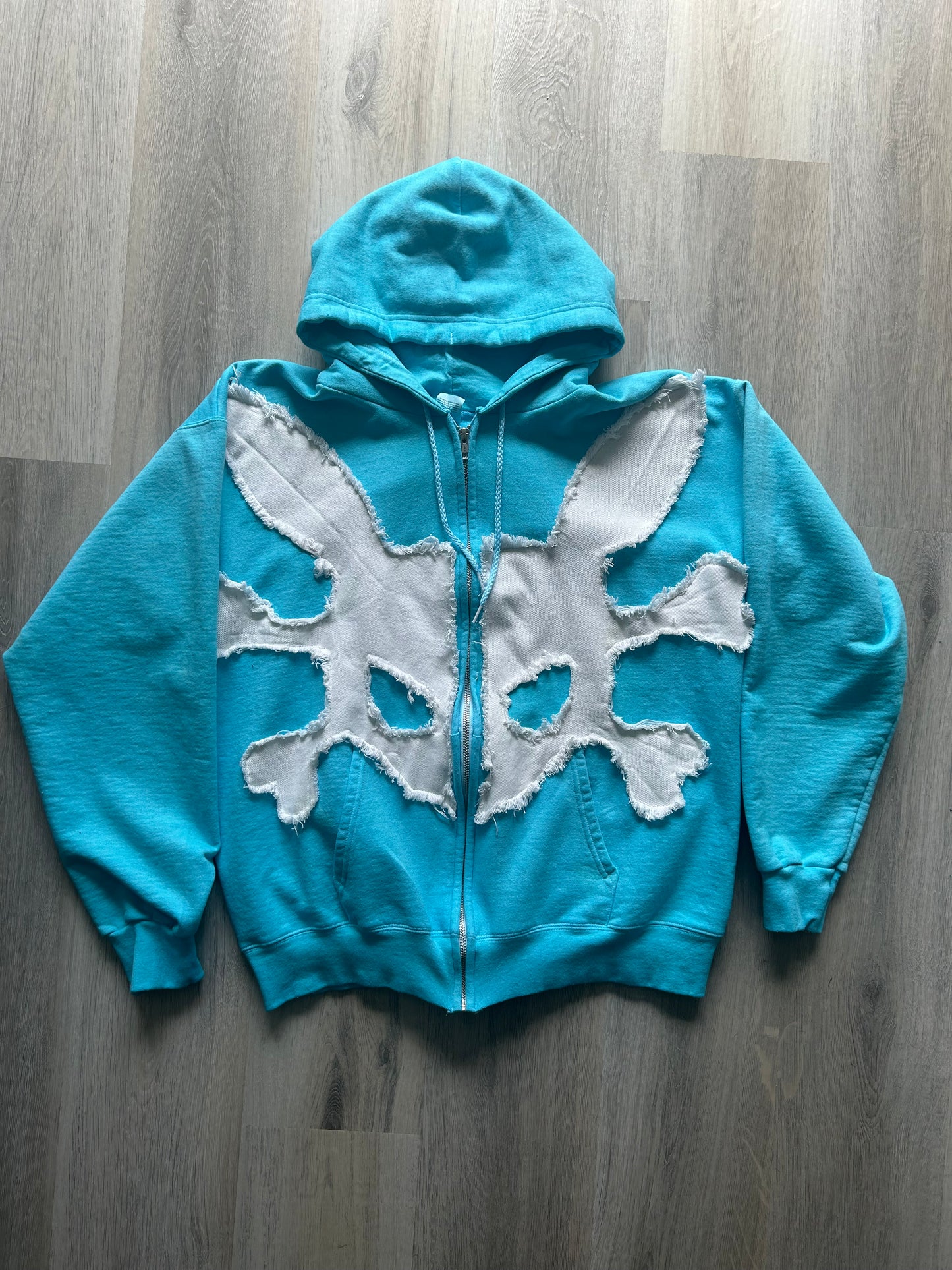 Blue explicit zipper jacket