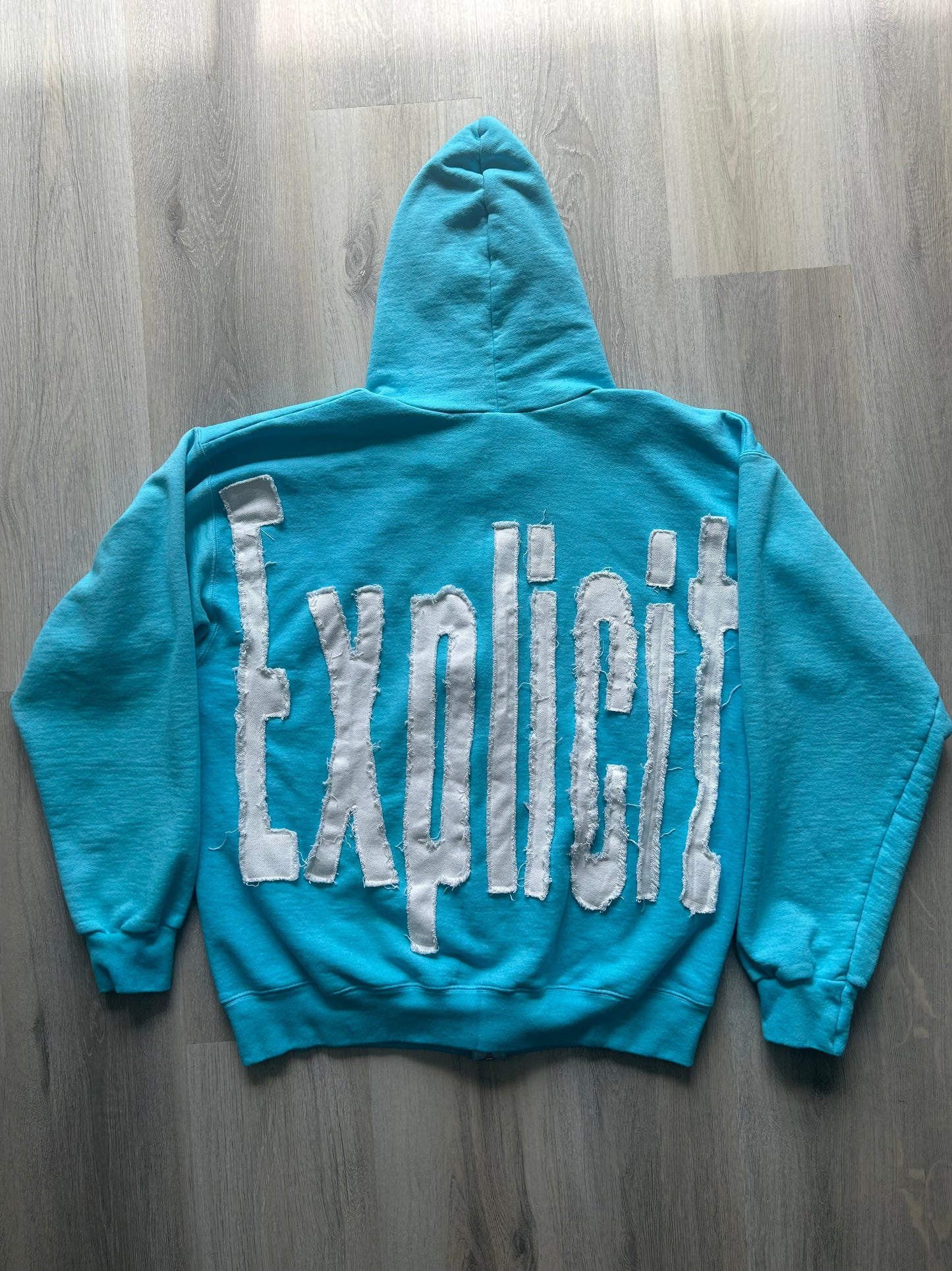 Blue explicit zipper jacket